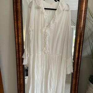 Free people ruffled white maxi dress